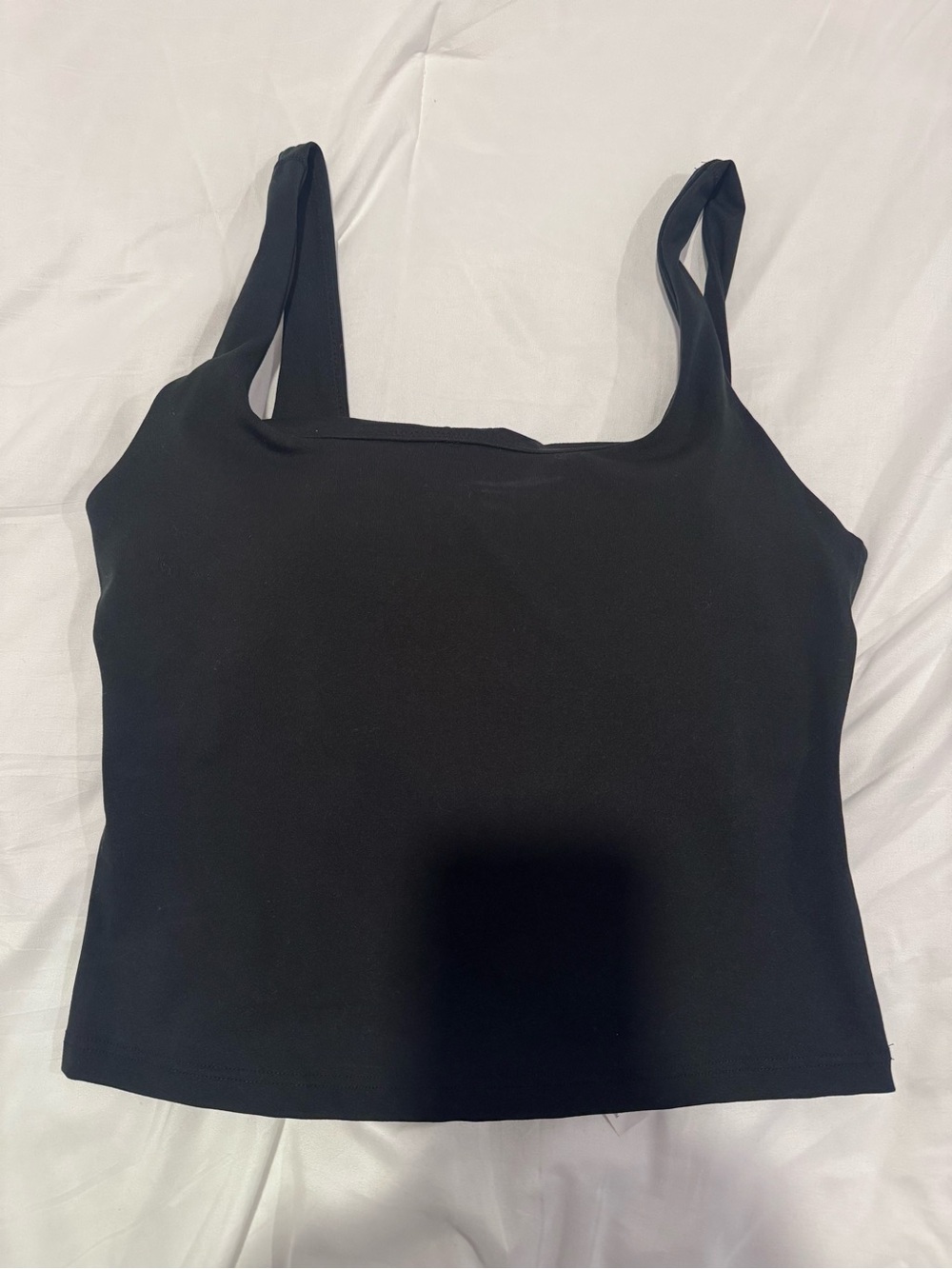 Fabletics Black Square-Neck Cropped Tank